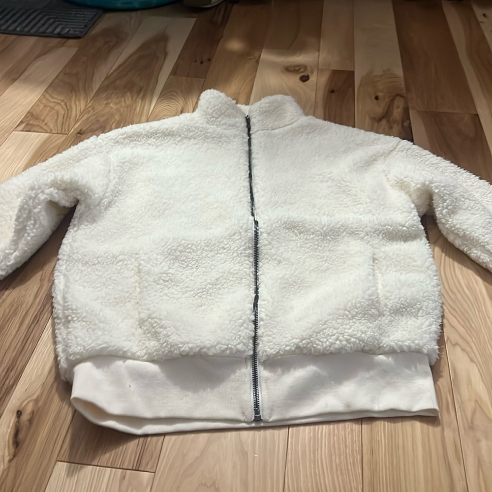 White fluffy jacket